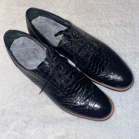 Stacy Adams Men\'s madison black leather oxford anaconda print dress shoe 8.5 main image 4